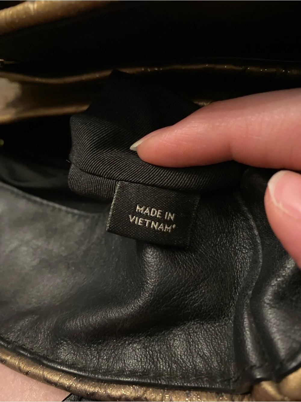 Coach Metallic Bronze Snake-Embossed Hobo with Black Strap